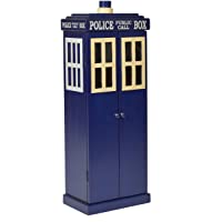 ts-ideen Unidad de Almacenamiento Armario para CD DVD Diseño Cabina de Telefono Policia Azul 78 x 28 cm